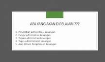 Ruang Lingkup Administrasi Keuangan Adalah